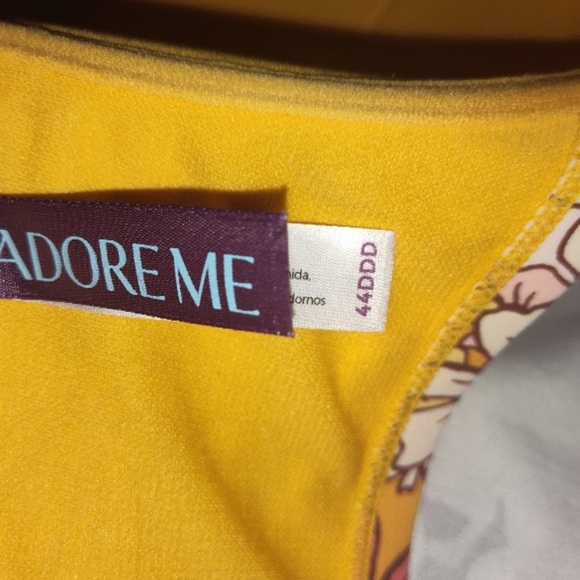 Adore Me Shelby Bikini Set Floral Underwire Halter High-Waist Gold/Pink 44DDD/4X - Picture 4 of 5